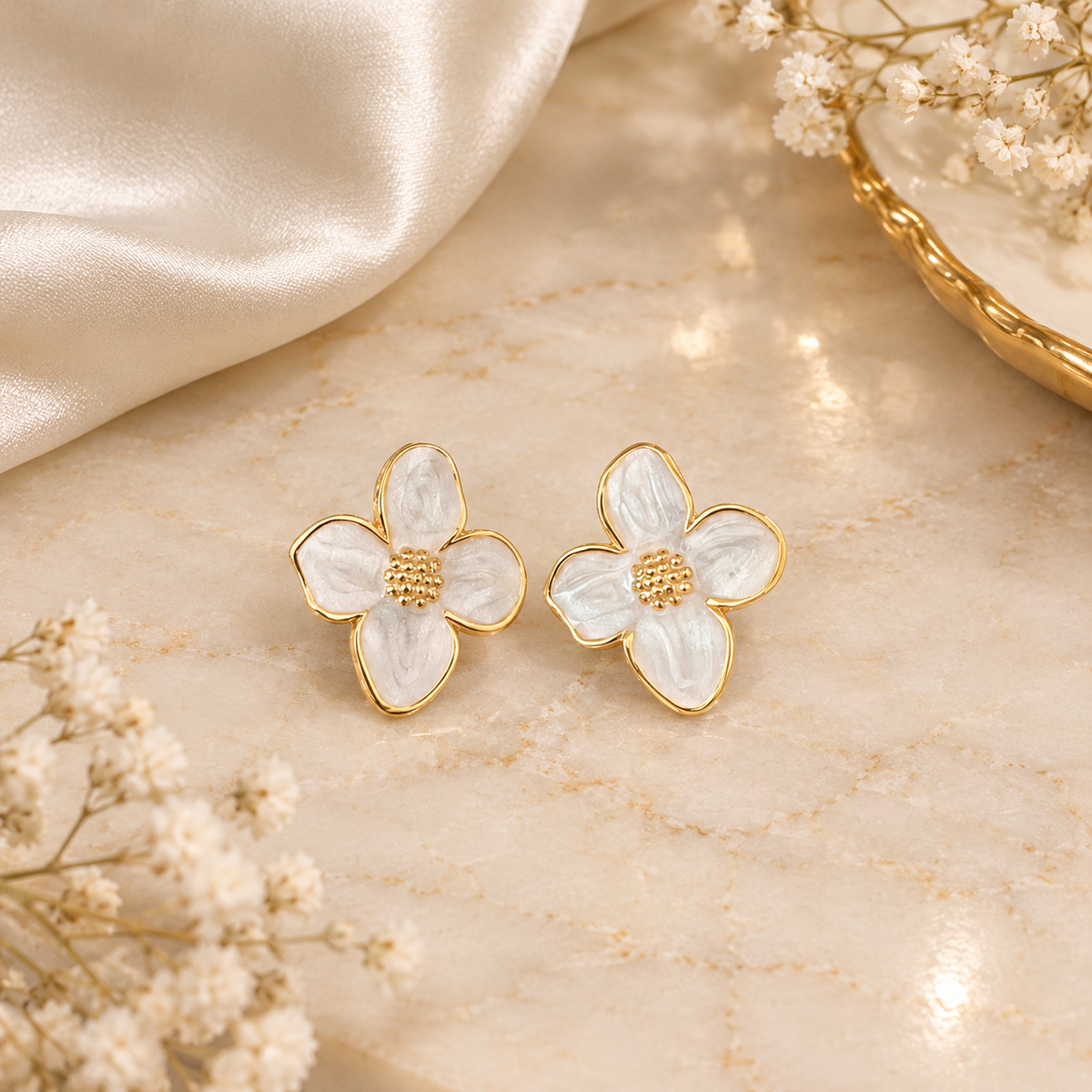 Boucles d’oreilles « Églantine »