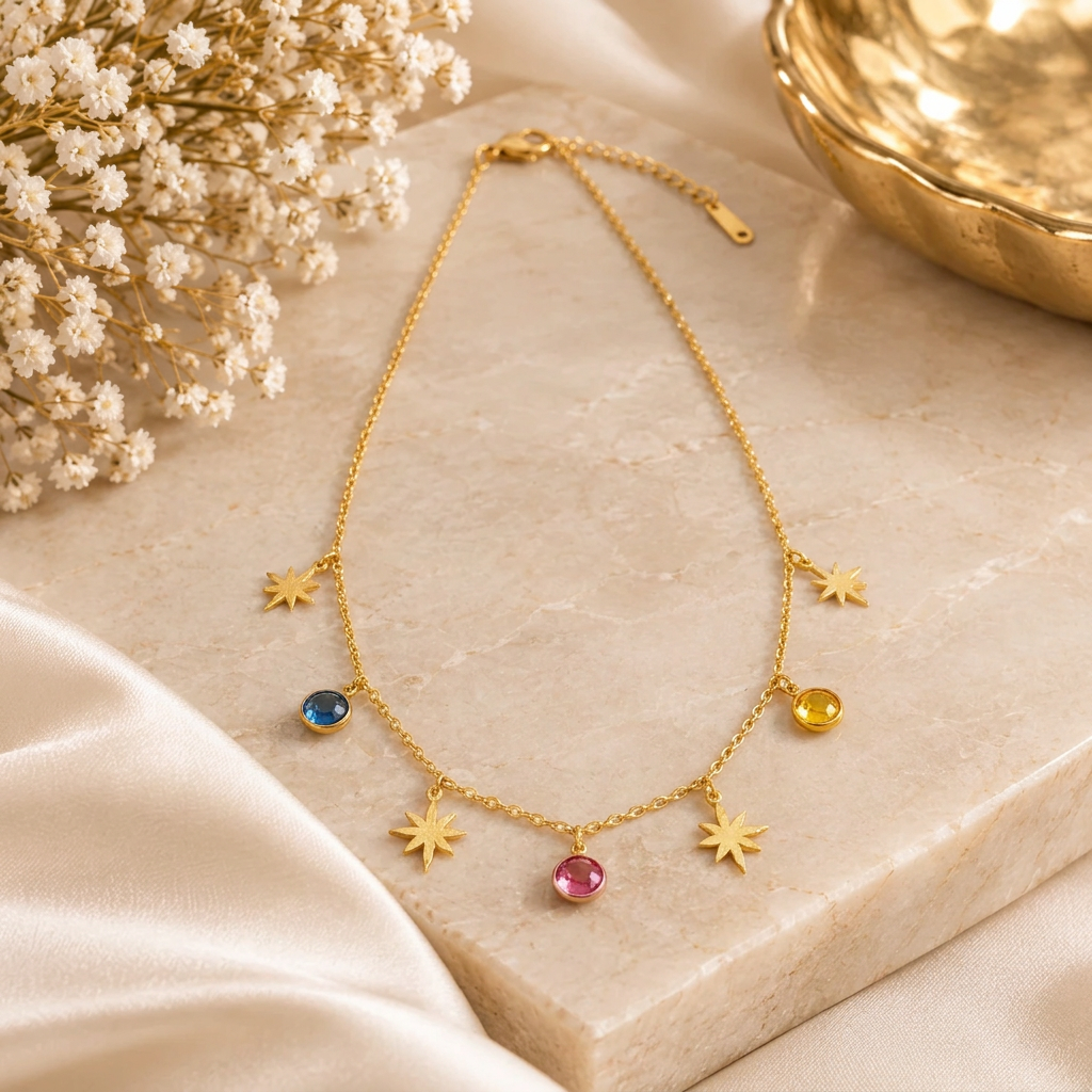 Collier Sarah sur décor beige