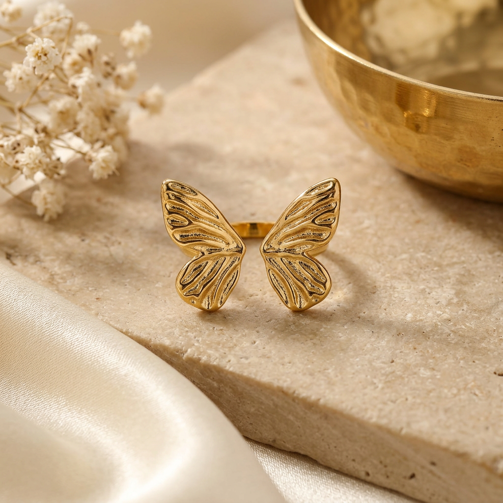 Bague Élise sur fond beige