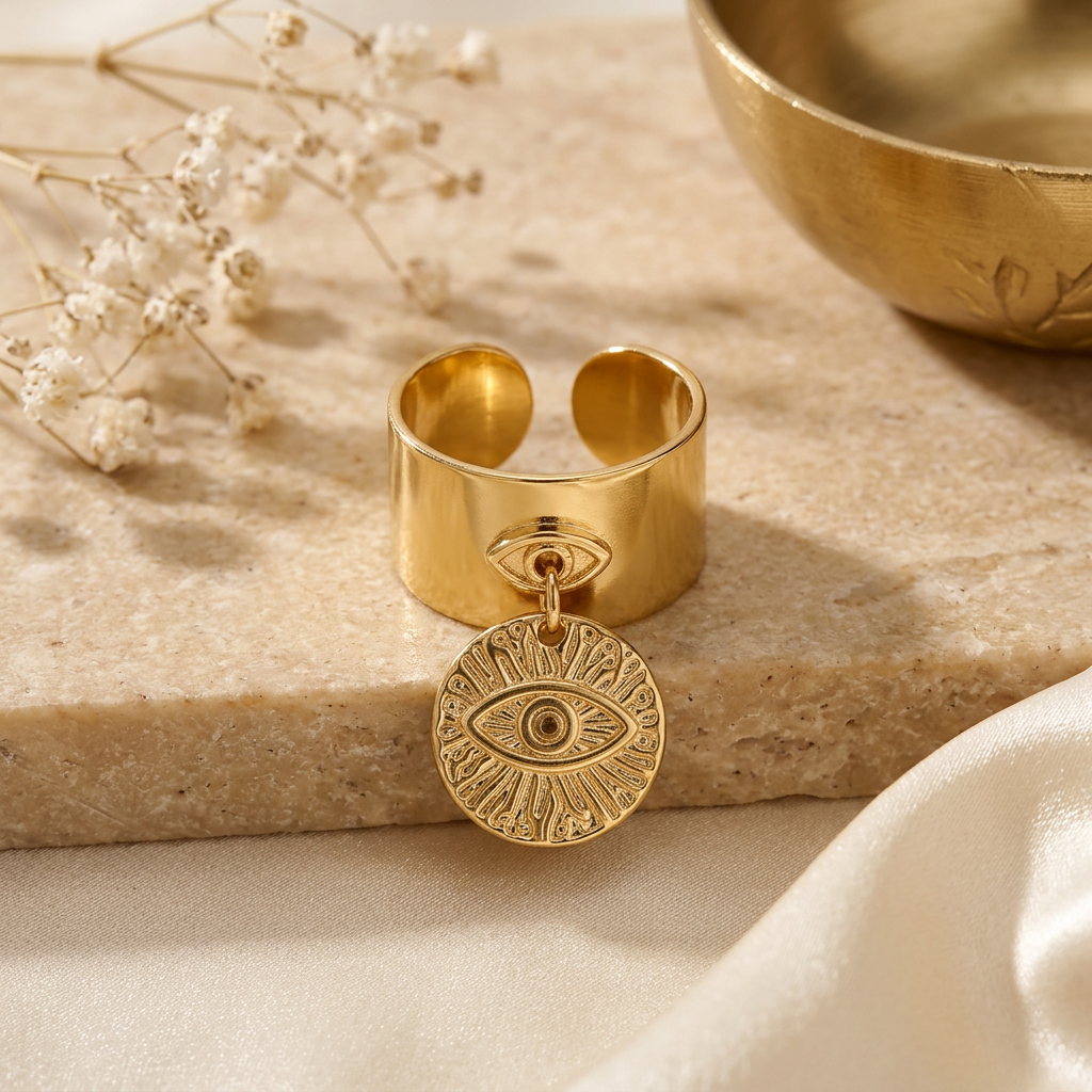 Bague Inès sur fond beige